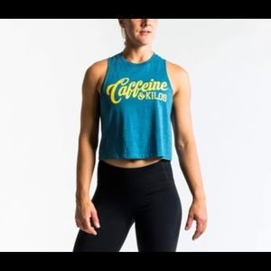 Caffeine and Kilos crop tank